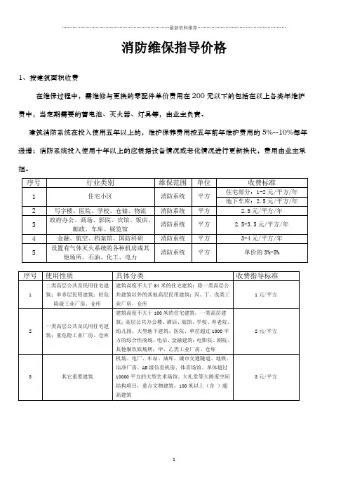 消防维保指导价格精编版