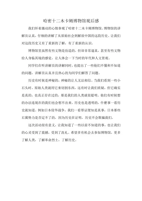 哈密十二木卡姆博物馆观后感