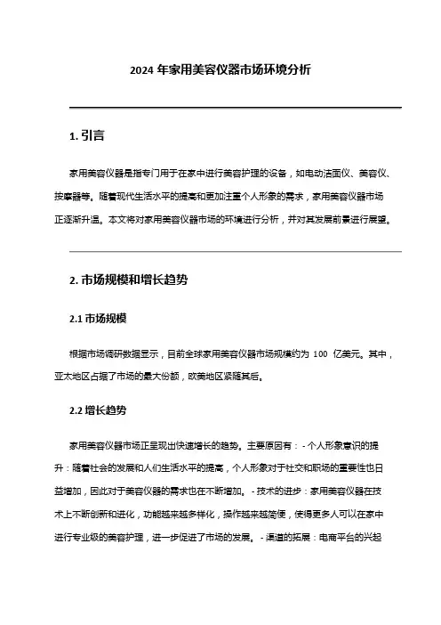 2024年家用美容仪器市场环境分析
