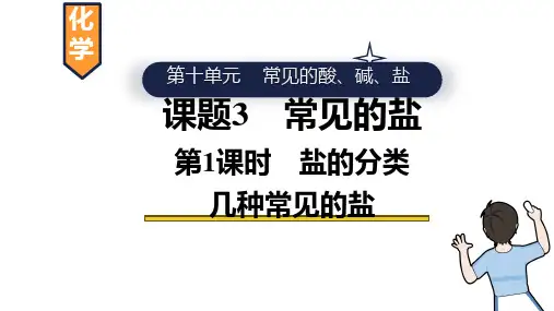 10.3常见的盐(第1课时盐的分类 几种常见的盐)2024-2025学年九年级化学人教版下册