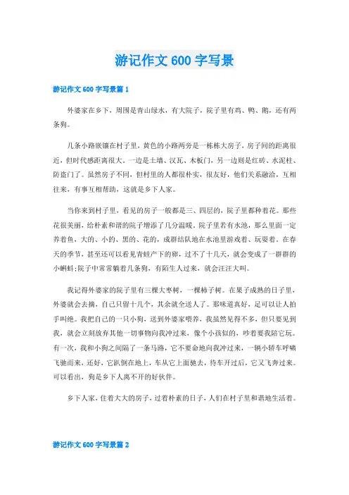 游记作文600字写景