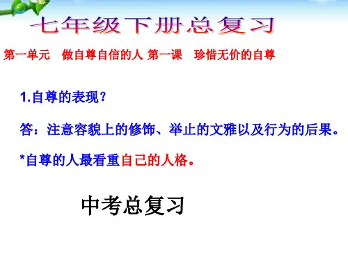 道德与法治七年级下册中考知识点复习课件