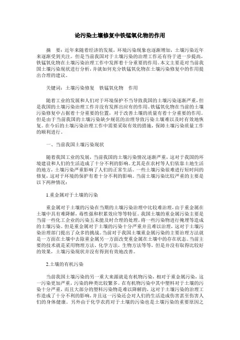论污染土壤修复中铁锰氧化物的作用