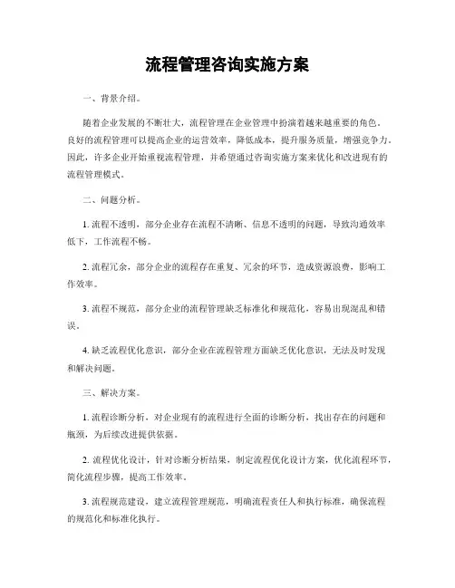 流程管理咨询实施方案