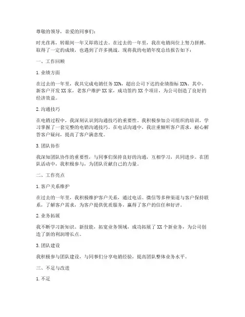 电销年度总结报告个人范文