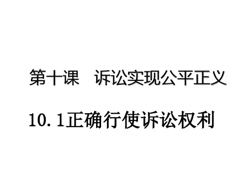2020-2021学年高中政治人教统编版选择性必修2教学课件：10.1 正确行使诉讼权利(24页)