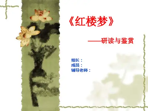 研究性课题 红楼梦