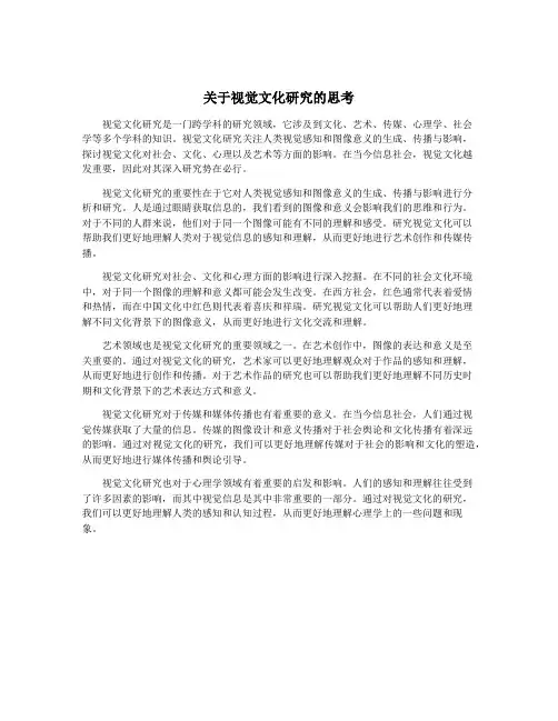 关于视觉文化研究的思考