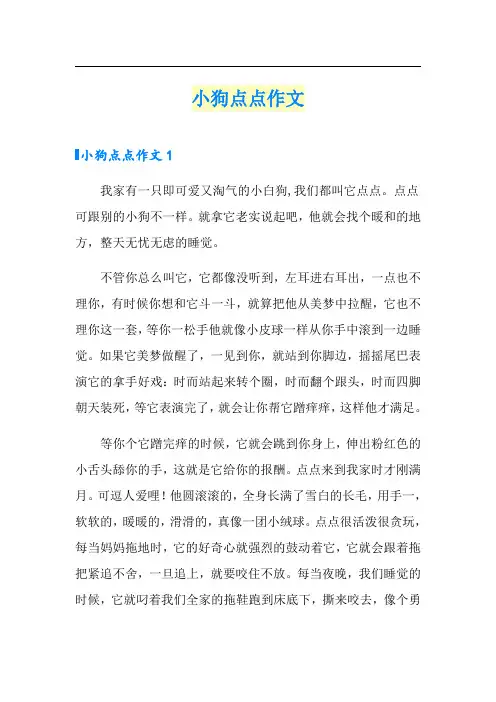 【精选模板】小狗点点作文
