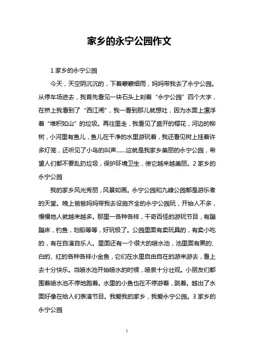 家乡的永宁公园作文