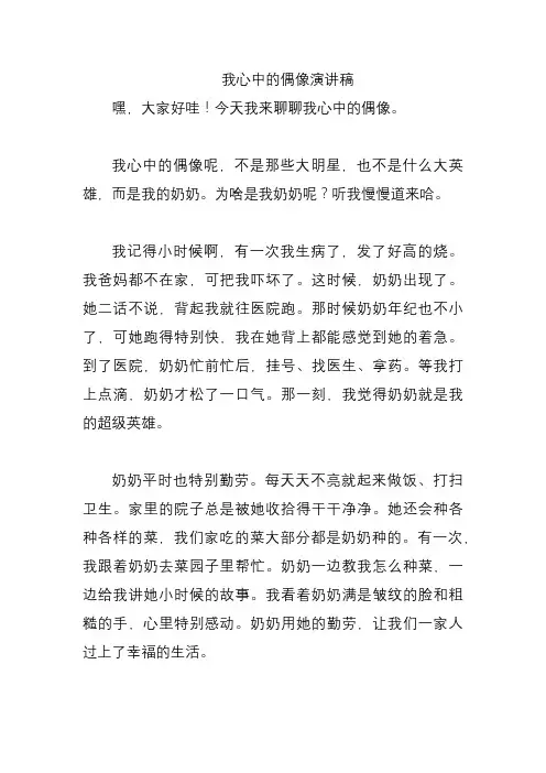 我心中的偶像演讲稿