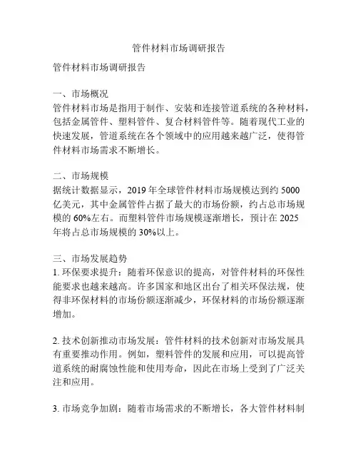 管件材料市场调研报告