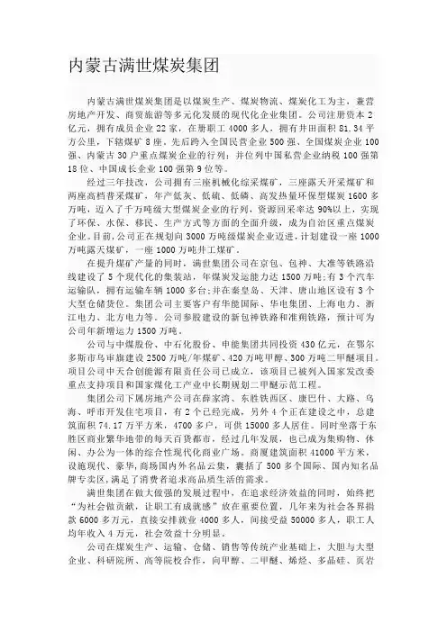 内蒙古满世煤炭集团