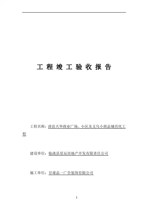 漳县亮化工程验收报告