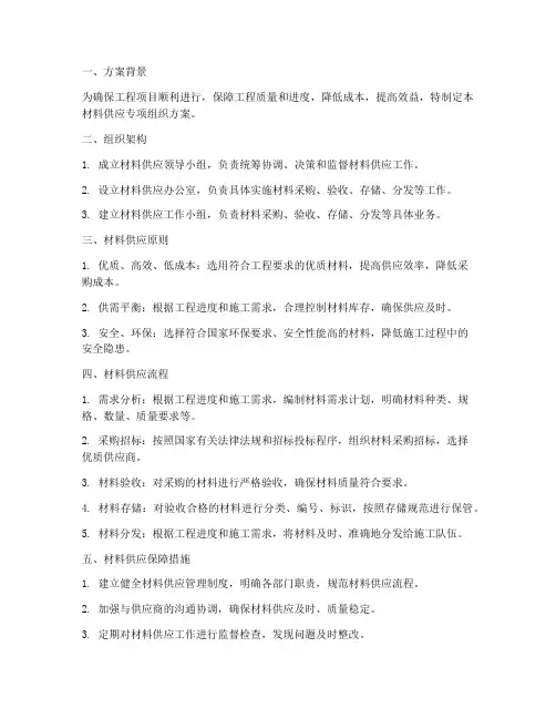 材料供应专项组织方案