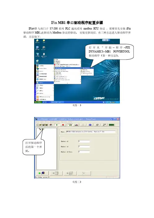 IFix MB1串口驱动程序配置步骤