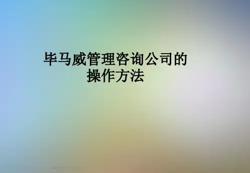 毕马威管理咨询公司的操作方法