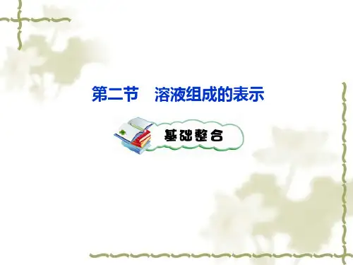 中考化学复习课件专题十三：溶液组成的表示