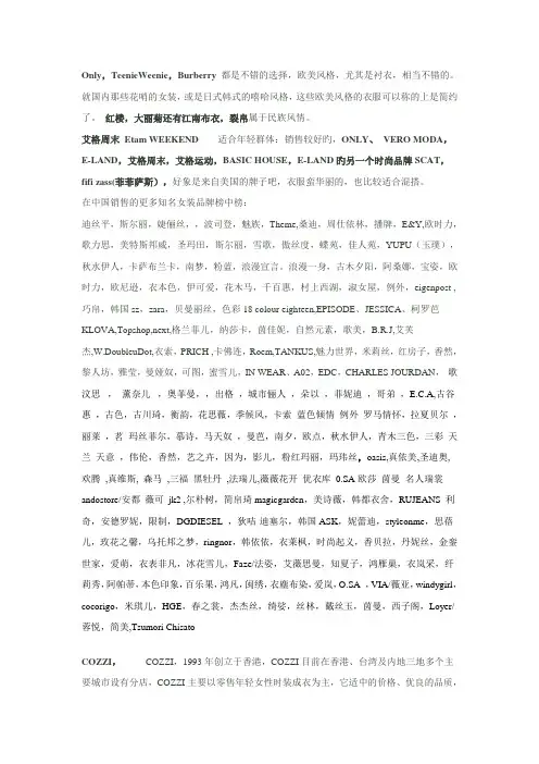 女装品牌