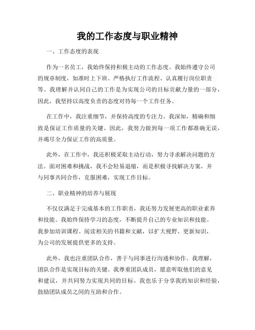 我的工作态度与职业精神