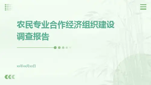 农民专业合作经济组织建设调查报告