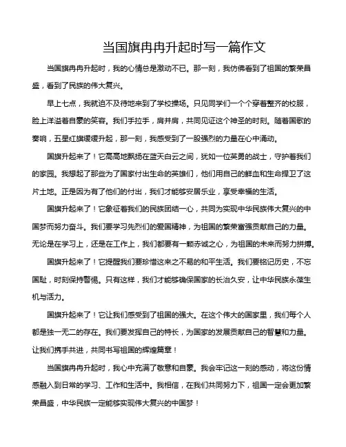 当国旗冉冉升起时写一篇作文
