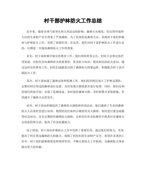 村干部护林防火工作总结