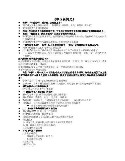 中国新闻史考试要点
