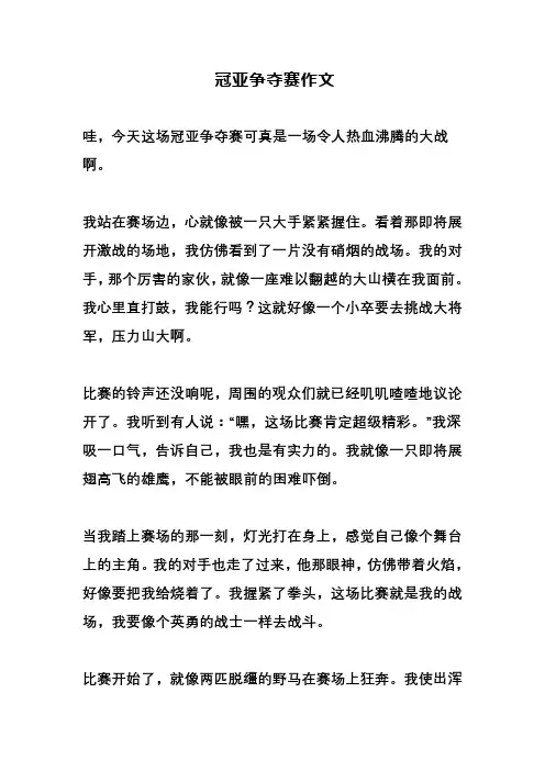 冠亚争夺赛作文
