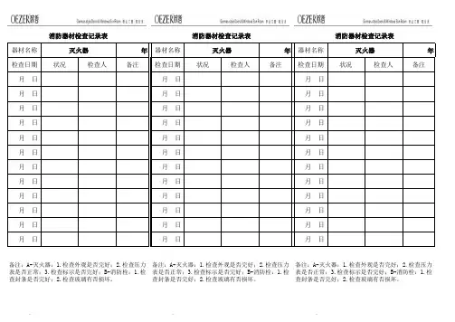 消防器材检查记录表