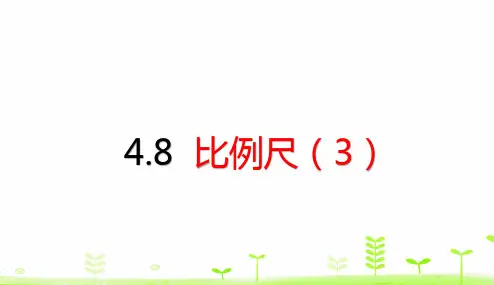 六年级下册数学课件-第4单元 比例4.8 比例尺(3) (共18张PPT)人教版