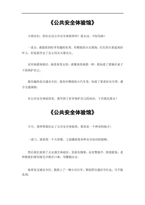 公共安全体验馆作文400字四年级