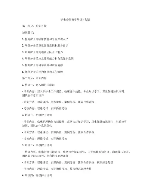 护士分层教学培训计划表