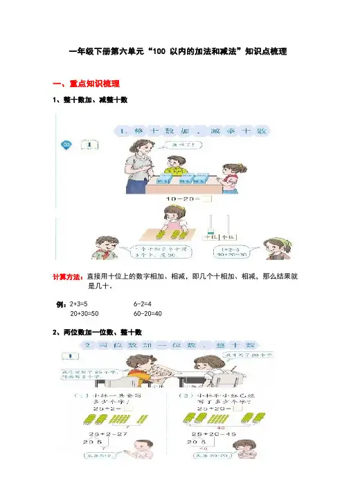 一年级下册数学素材-第六单元知识点梳理 人教版