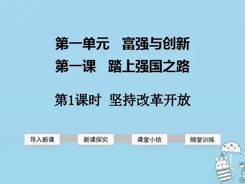 2020年九年级道德与法治上册 第一单元 富强与创新 第一课 踏上强国之路 第1框 坚持改革开放课件 新人教版