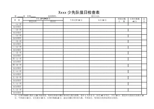 值日检查打分表(新表)