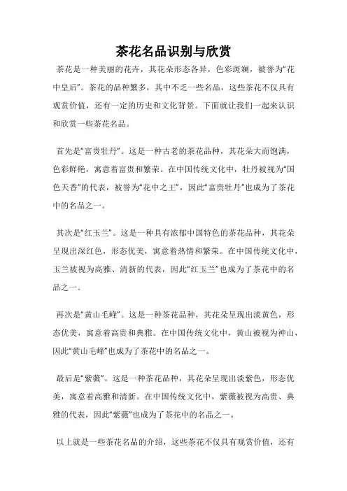 茶花名品识别与欣赏