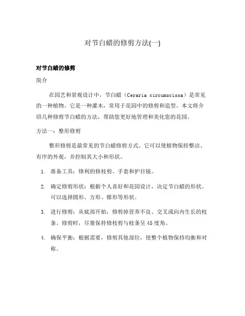 对节白蜡的修剪方法(一)