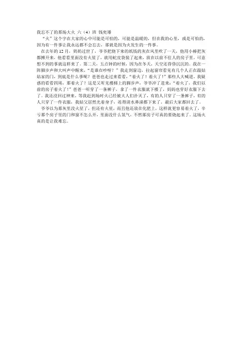 我忘不了的那场大火 六