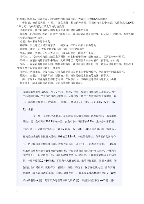 我国土壤类型及分布