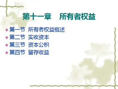 中级财务会计第11章所有者权益