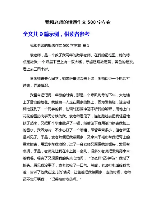 我和老师的相遇作文500字左右