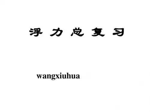 初中物理浮力总复习(新编2019)