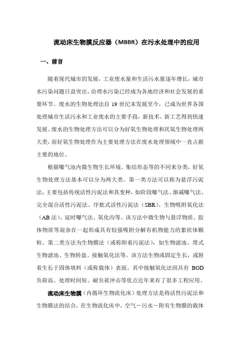 流动床生物膜反应器在污水处理中的应用