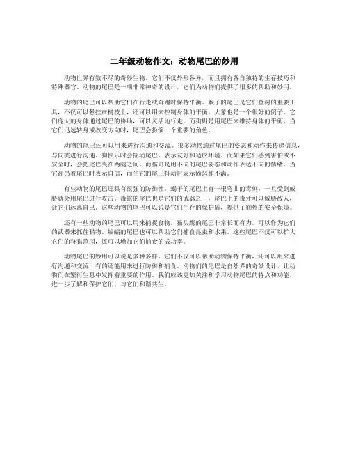 二年级动物作文：动物尾巴的妙用