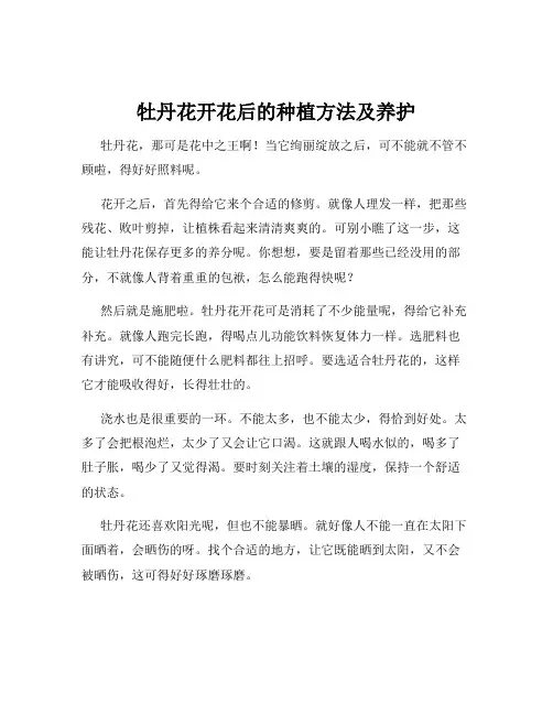 牡丹花开花后的种植方法及养护