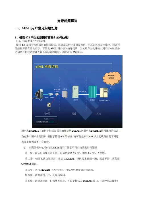宽带问题解答