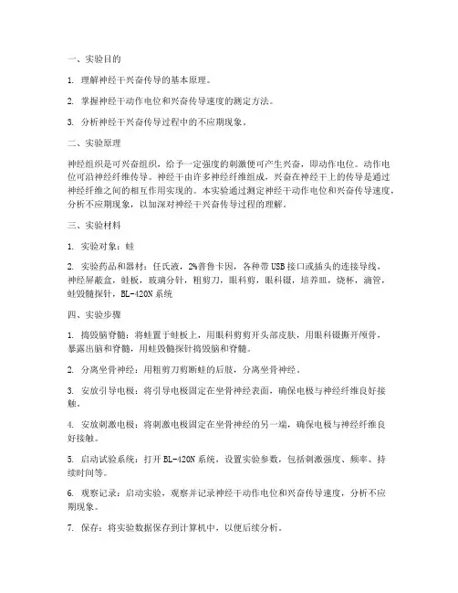 神经干兴奋实验报告