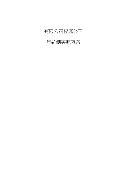 集团公司年薪制方案(经典)
