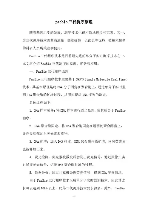 pacbio三代测序原理